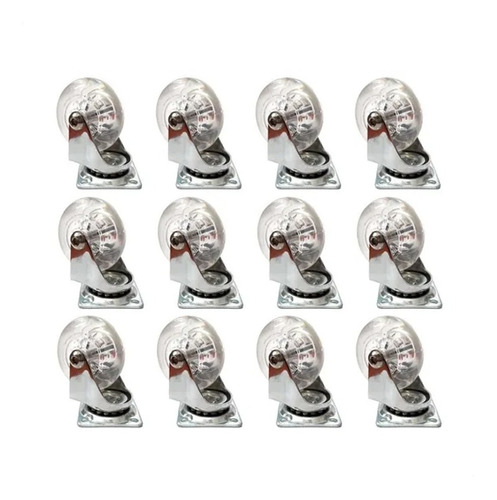Imagen 1 de 8 de Combo Ruedas De Silicona Transparente Grande 65mm Base Goma