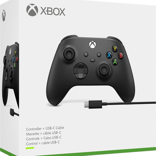 Controle joystick sem fio Microsoft Xbox Xbox Series X|S Controller + USB-C cable carbon black