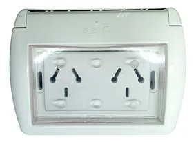 Tapa Capsulada Exterior + Toma Doble Exultt Ip 44