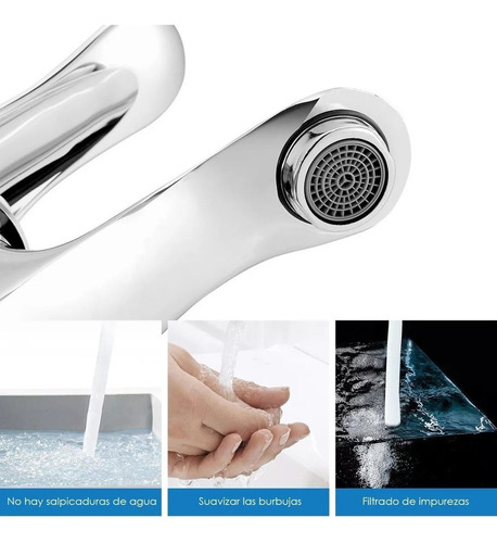 . Llave Mezcladora Monomando Inoxidable Lavabo P/ Cocina