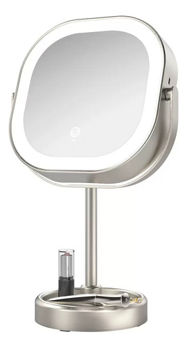 Espejo Doble Cara Con Aumento Luz Led Belleza Conair Msi Marco Plateado
