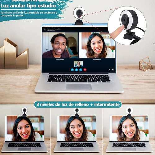 Imagen 3 de 10 de 2k Cámara Webcam Usb Con Micrófono Cámara Web Full Hd 1440p