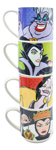 Jgo 4 Tarros Apilables De Porcelana Bon China Villanos 330ml