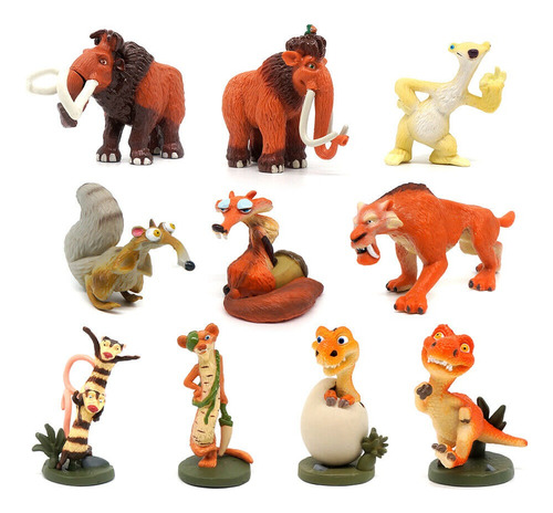 10pcs Ice Age Manny Elephant Diego Sid Figura Juguete Modelo