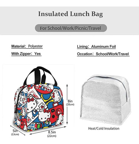 Z ... Bolsa De Almuerzo Aislada Para Cámara Hello Kitty