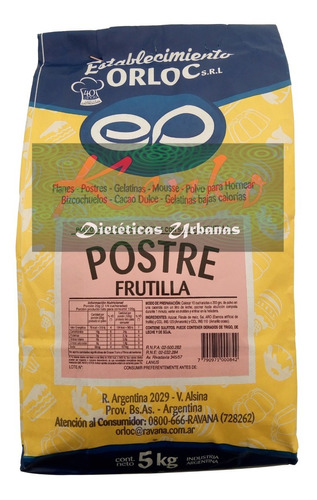 Postre Sabor Frutilla 5 Kg Orloc / Kenko Dietéticas  Almagro