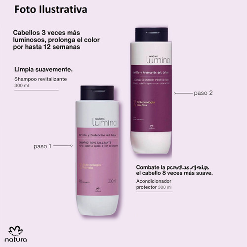 Repuesto Shampo/ Acond Revit Brill/ Prot Color Lumina Natura