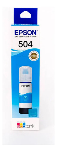 Botella De Tinta Epson T504 Cian