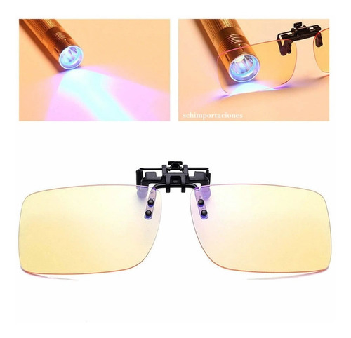 Imagen 2 de 3 de Nueva Gafas De Clip, Bloqueo Filtro Uv Luz Azul - Original -