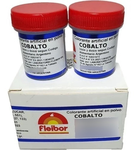 Colorante En Polvo Comestible Cobalto Fleibor 4gr Belgrano