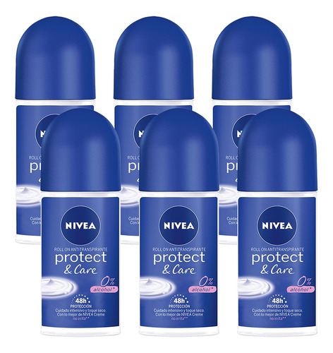 Pack Desodorante Antitranspirante Roll On Nivea Protect & Ca