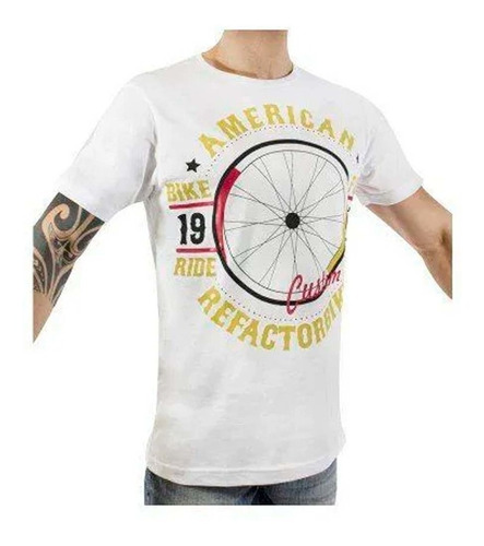 Camiseta Urban American Branca Ciclismo Masculina Bike