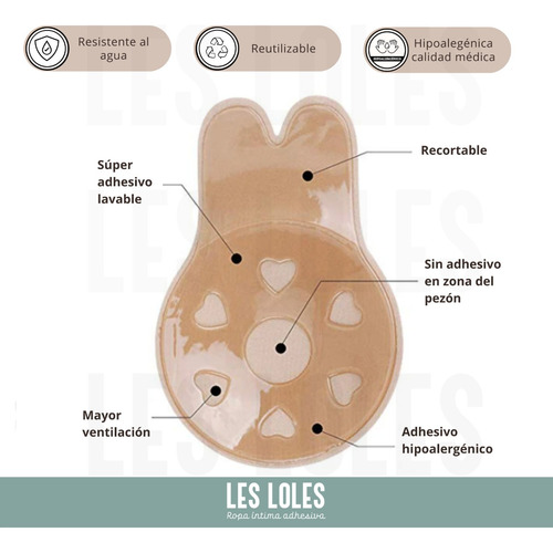 Imagen 4 de 10 de Levanta Busto Invisible Conejito Hay Talles + Cinta Bi Faz