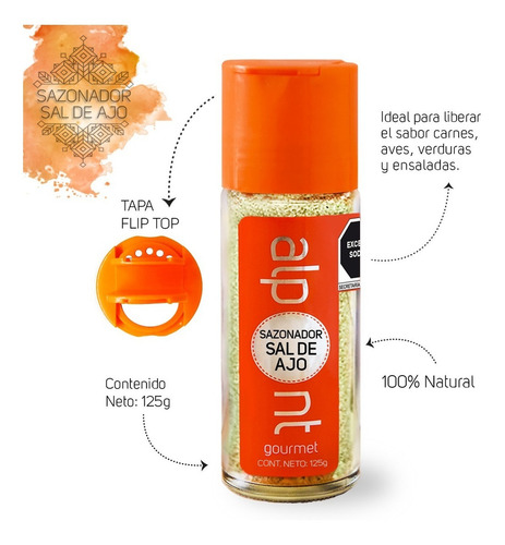 Alpont Sal Con Ajo, 125 G