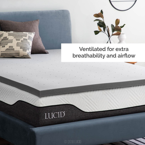 Lucid Memory Foam Cubre Colchón Colchoneta Carbón Bambú