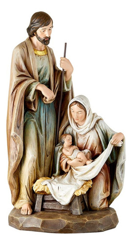 Figuras De Santa Familia En Pesebre: Jose, Maria Y Jesus.