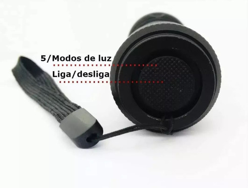 Imagem 11 de 12 de Lanterna Tatica Led Cree T9 Policial Recarregável Com Zoom