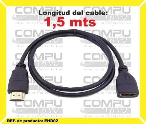 Extensión Hdmi Macho Hembra 1.5 Mts Ref Ehd02 Computoys Sas