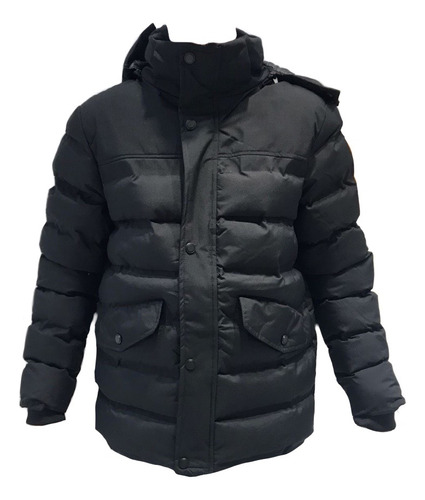 Campera Puffer Hombre Capucha Desmontable