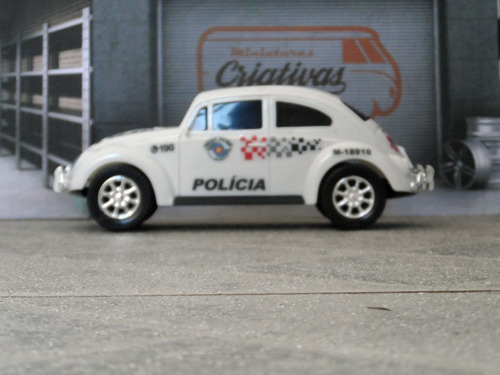 Miniatura Viatura Fusca Polícia Militar Pm Sp Atual = 22cm