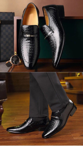 Zapatos De Charol Hombre Estampado Cocodrilo Tallas Grandes