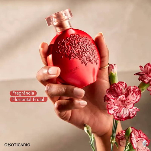 Floratta Red Colônia 75ml E Miniatura Red Blosson 30ml + Loção Corporal 75ml. Estojo Presente De Natal O Boticário