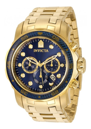 Relógio Masculino Invicta Pro Diver Zager Exclusive 35397 Cor da correia Dourado Cor do bisel Azul Cor do fundo Azul