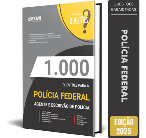 Caderno De Testes Concurso Pf - Polícia Federal - Questões Com Gabarito