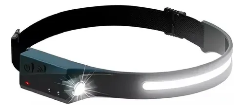Linterna Led Cob Blanco Frontal De Cabeza Carga Usb Camping Blanco Negro