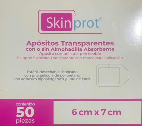 Apósito Transparente Estéril Skinprot 6cmx7cm Con 50 Piezas