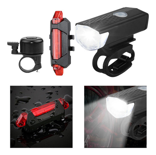 Juego De Lámparas Para Bicicleta, Luz Delantera Y Trasera,