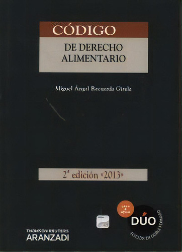 Cãâ³digo De Derecho Alimentario 2013, De Aavv. Editorial Aranzadi, Tapa Blanda En Español