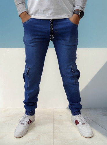 Pantalón Jogger Cargo Stretch Mezclilla John Silver