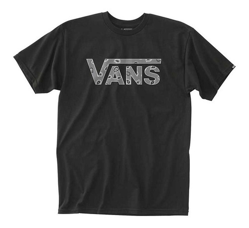 Remera Vans Modelo Classic Logo Fill Niño Negro Gris Nueva