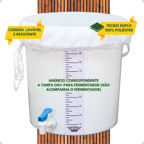 Tampa Capa 100% Poliéster Para Fermentador Kombucha 20-22l