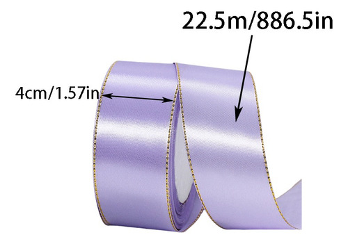 5 Rollos De Liston Decorativa Con Borde Dorado 4cm 112,5 M