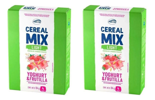 Barra Cereal Mix Barras de Cereal sin TACC  sabor frutilla 26 g de 4 u pack x 2