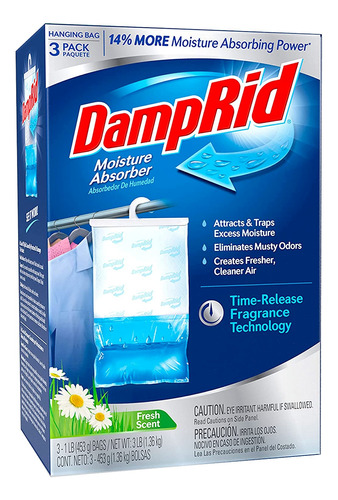 Damprid Absorbente Eliminador De Humedad 3 Pzas Para Closet