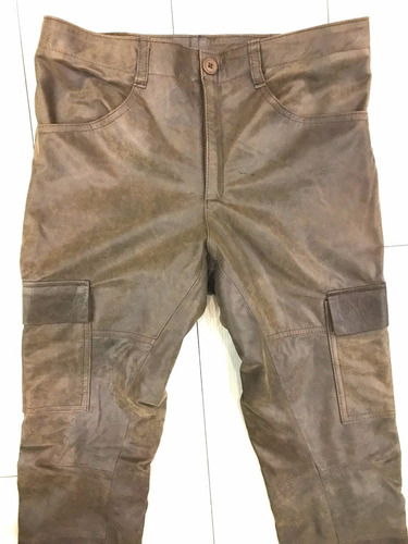 Pantalon Cargo Hombre Cuero Genuino - Maybe -