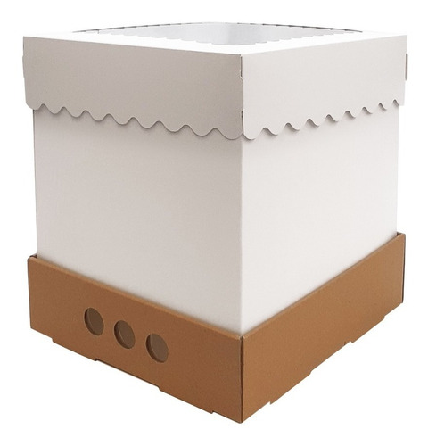 Imagen 2 de 2 de Caja Para Tortas Altas 25x25x25 Tapa Con Visor X10u