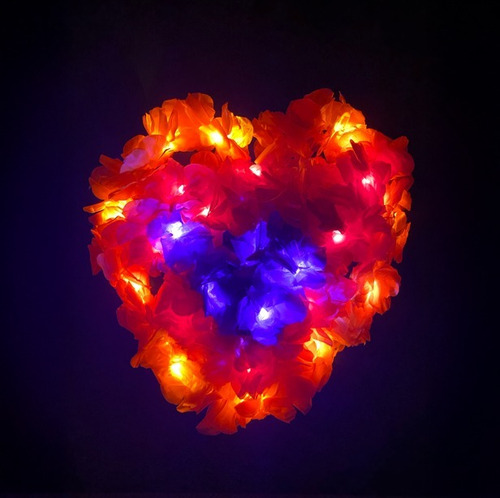 Collar Y Boa Led Argenparty Para Cotillón Fiesta Naranja