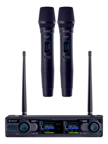 Krieg Kd-332 Micrófono Inalámbrico Doble Uhf 660-690 Mhz