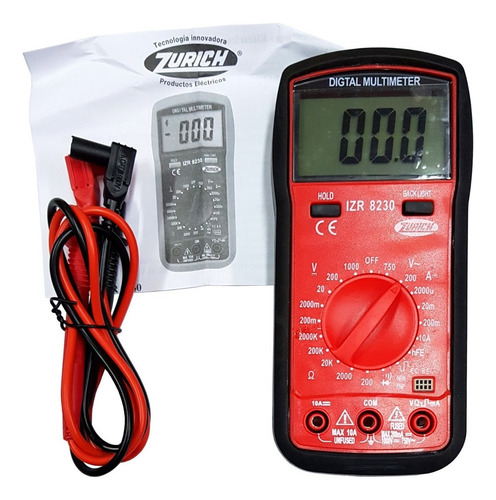 Tester Multimetro Digital Profesional Hold Luz Zurich Zr8230