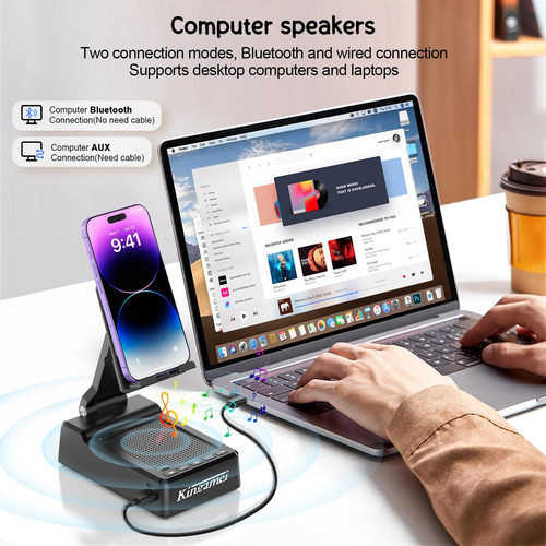 Soporte Para Teléfono Con Altavoz Bluetooth 4 En 1 Kingamei