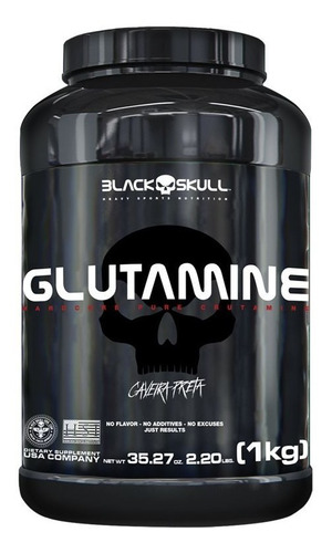 Glutamina  1kg Black Skull + Brinde Coqueteleira