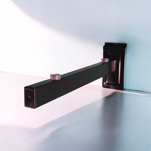 Mensula Panel Ranurado Negra 28 Cm X 10 U Para Estantes Negro