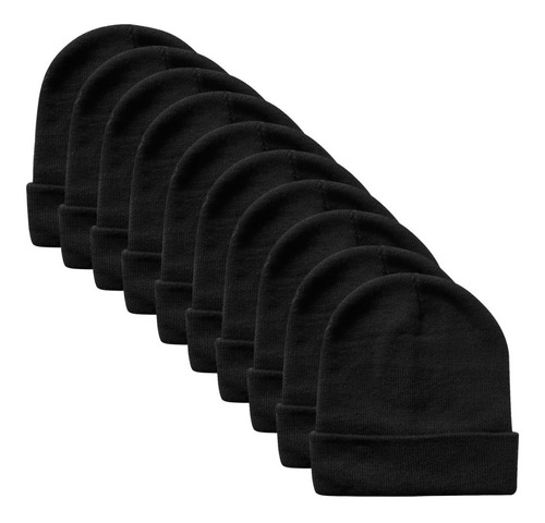 Imagen 1 de 5 de Gorro Beanie De Lana Adulto Con Doblez Pack 10 Unidades
