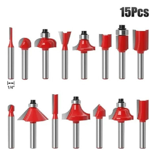 Set 15 Fresas Router Madera - X2 Unidades