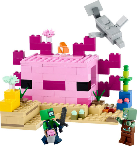 Lego Minecraft Casa Ajolote Panda Llama Nether Champiñon Set