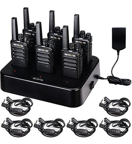 Radio Retevis Rt68 Bidireccionales Recargables 6pcs -negro